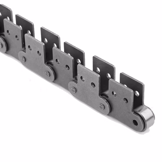 Catena a rulli a maglie sfalsate in acciaio forgiato in metallo industriale di trasmissione per trasportatori di bottiglie o industria dell'olio di palma con accessori